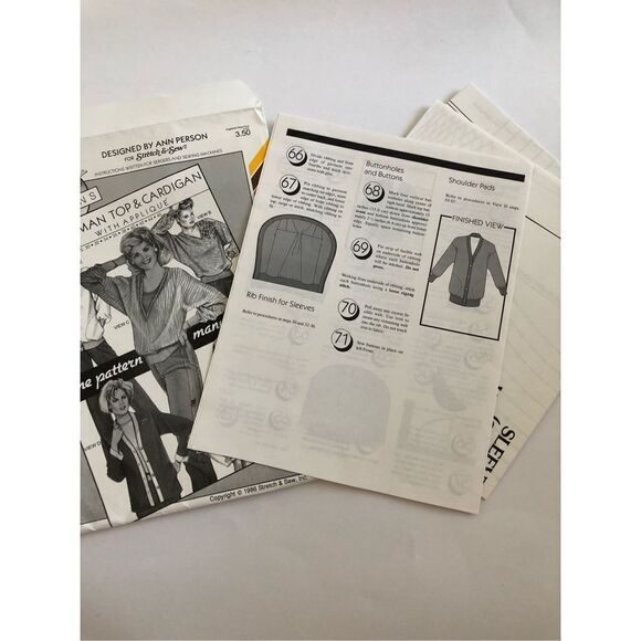 Stretch & Sew pattern 5040 Dolman Top & Cardigan with appliqué - Picture 2 of 2